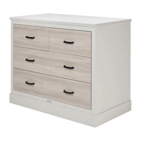Kidsmill Newport Babykamer Incl. Zwarte Grepen - Oatmeal / Eiken | Ledikant 60 x 120 cm + Commode
