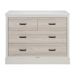 Kidsmill Newport Babykamer Incl. Zwarte Grepen - Oatmeal / Eiken | Ledikant 60 x 120 cm + Commode