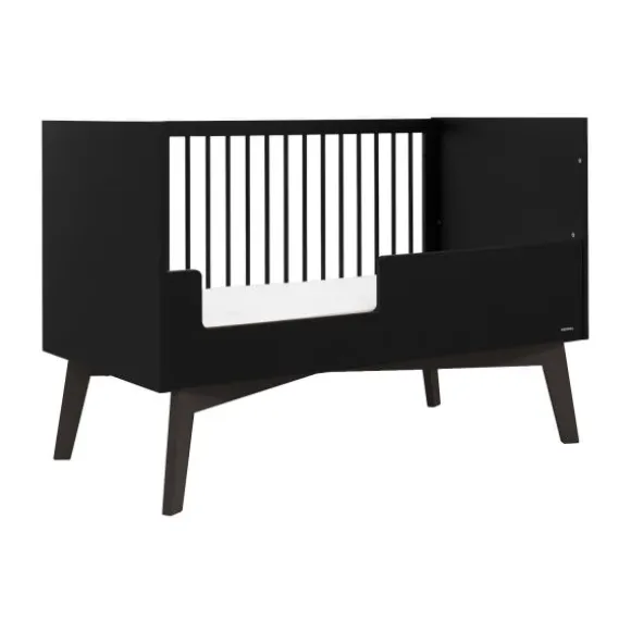 Kidsmill Sixties Babybed Zwart Mat / Walnoot 70 x 140 cm