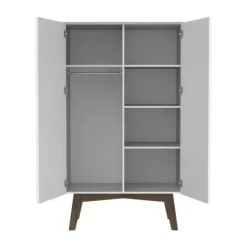 Kidsmill Sixties Babykamer Wit Mat / Walnoot | Bed 60 x 120 cm + Commode