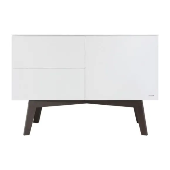 Kidsmill Sixties Babykamer Wit Mat / Walnoot | Bed 60 x 120 cm + Commode