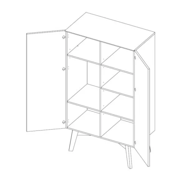 Kidsmill Sixties Babykamer Wit Mat / Walnoot | Bed 60 x 120 cm + Commode
