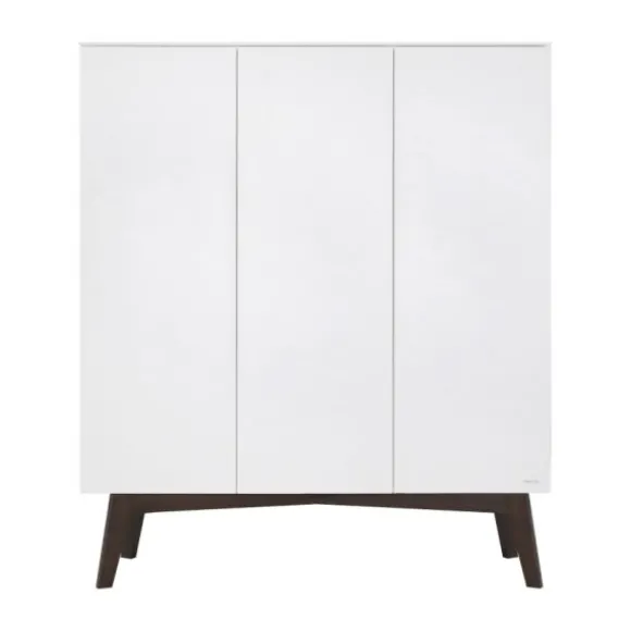 Kidsmill Sixties Babykamer Wit Mat / Walnoot | Bed 60 x 120 cm + Commode