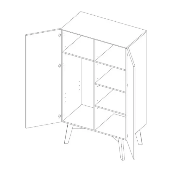 Kidsmill Sixties Babykamer Wit Mat / Walnoot | Bed 60 x 120 cm + Commode