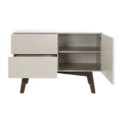 Kidsmill Sixties Babykamer Oatmeal / Walnoot | Bed 60 x 120 cm + Commode