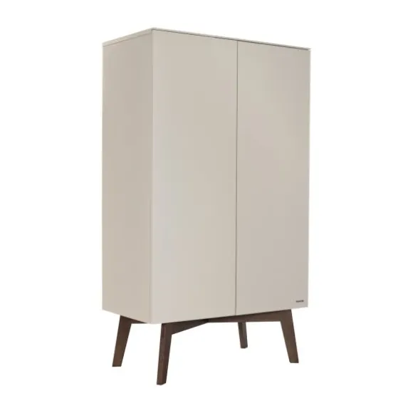 Kidsmill Sixties Babykamer Oatmeal / Walnoot | Commode + Kast 2-Deurs