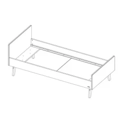 Kidsmill Sixties Bed Wit Mat / Naturel 90 x 200 cm