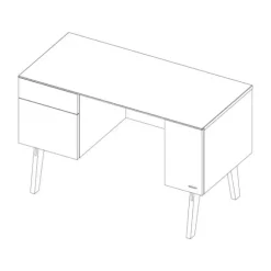 Kidsmill Sixties Bureau Wit Mat / Walnoot