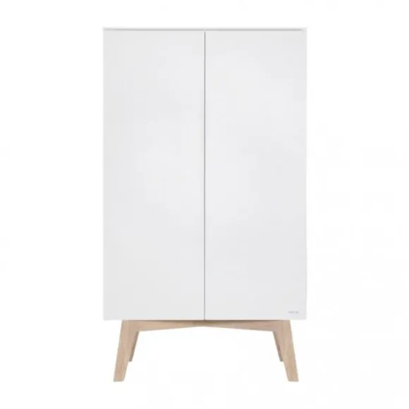 Kidsmill Sixties Kinderkamer Wit Mat / Naturel | Bed 90 x 200 + Bureau + Kast 2-Deurs