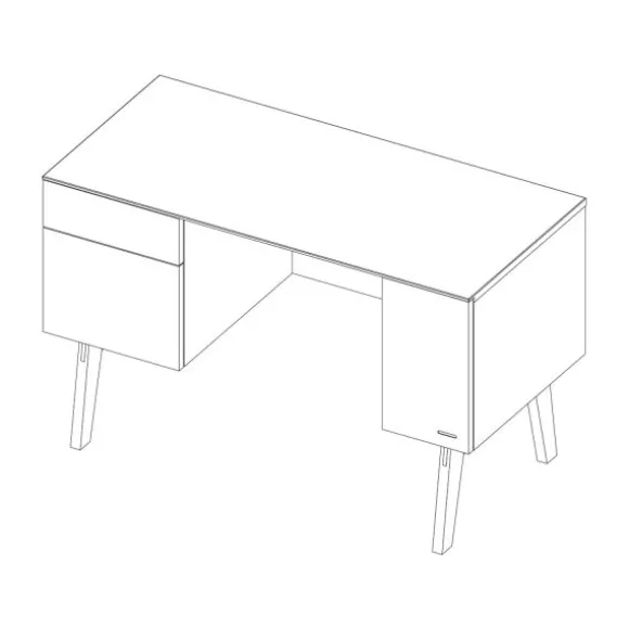 Kidsmill Sixties Kinderkamer Wit Mat / Naturel | Bed 90 x 200 + Bureau + Kast 2-Deurs