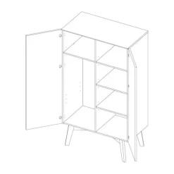Kidsmill Sixties Kinderkamer Wit Mat / Naturel | Bed 90 x 200 + Bureau + Kast 2-Deurs