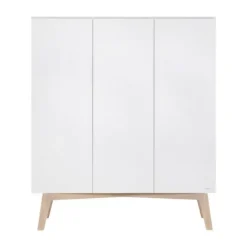 Kidsmill Sixties Kledingkast 3-deurs Wit Mat / Naturel