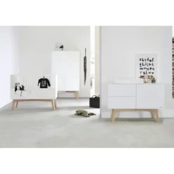 Kidsmill Sixties Kledingkast 2-Deurs Wit Mat / Naturel