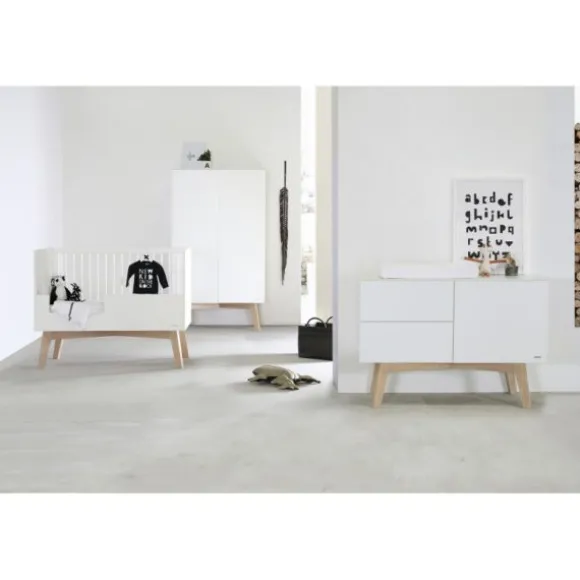 Kidsmill Sixties Kledingkast 2-Deurs Wit Mat / Naturel