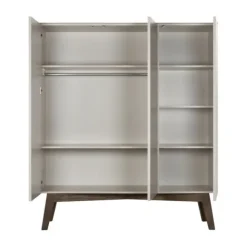 Kidsmill Sixties Kledingkast 3-deurs Oatmeal / Walnoot