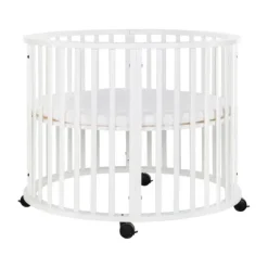 Kidsmill Soft Elegance II Boxmatras Hoes Rond Ø 90 cm - Iceblue