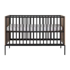 Kidsmill Vince Babybed Black / Oak 60 x 120 cm