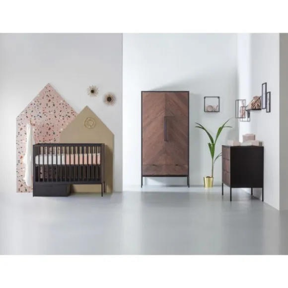 Kidsmill Vince Babybed Black / Oak 70 x 140 cm