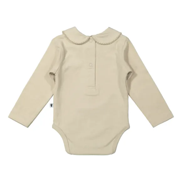 Klein Baby Oxford Tan Romper Lange Mouw - Mt. 50 - Beige