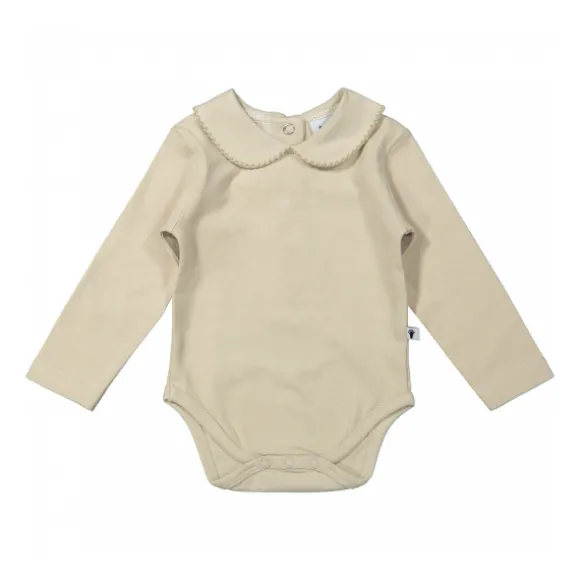 Klein Baby Oxford Tan Romper Lange Mouw - Mt. 50 - Beige