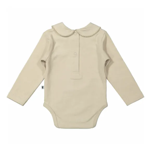 Klein Baby Oxford Tan Romper Lange Mouw - Mt. 50 - Beige