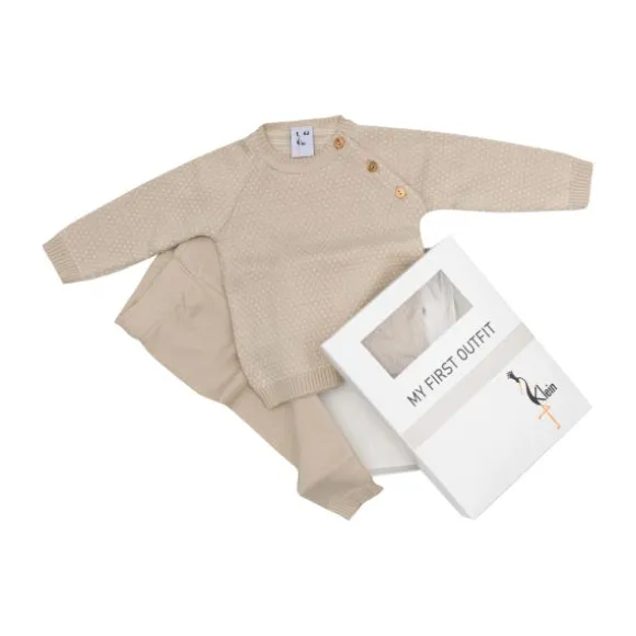 Klein Baby Pakje – Knitted - Mt 50 – Beige Sand