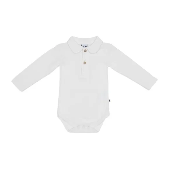 Klein Baby Polo Romper Rib - maat 50 - Natural White