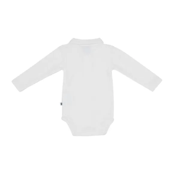 Klein Baby Polo Romper Rib - maat 50 - Natural White