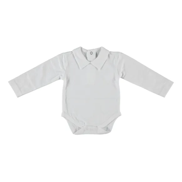 Klein Baby Romper Met Kraag - Lange Mouw - Off White