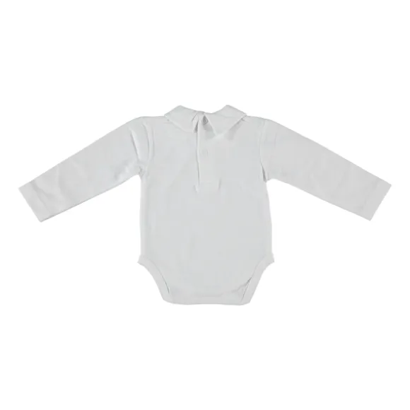 Klein Baby Romper Met Kraag - Lange Mouw - Off White