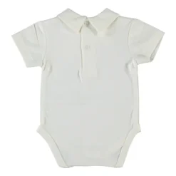 Klein Baby Romper Met Kraag - Korte Mouw - Mt. 50 - Off White