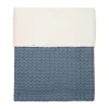 Koeka Amsterdam Wafel Ledikantdeken - maat 100 x 150 - Cotton Fleece - Bluestone