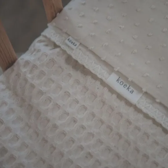 Koeka Amsterdam Wafel Wiegdeken - Cotton Fleece - Natural