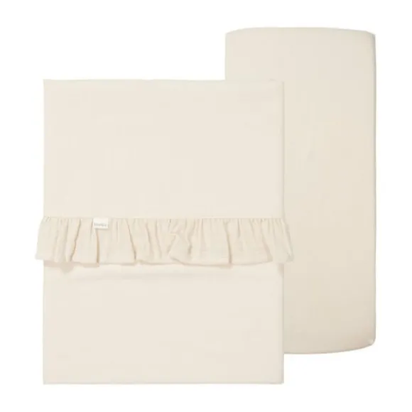 Koeka Faro Ruffle Set Wieg - Laken En Hoeslaken - Caffe