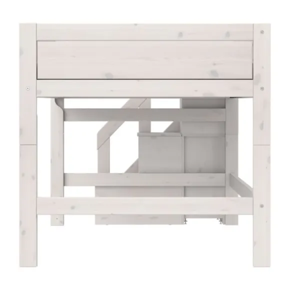 Life Time Halfhoogslaper Premium - White Wash - 120 cm - Met Trapkast