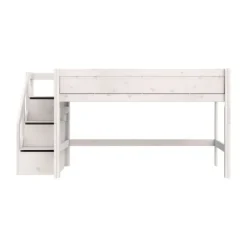 Life Time Halfhoogslaper Deluxe - White Wash - 120 cm - Met Trapkast