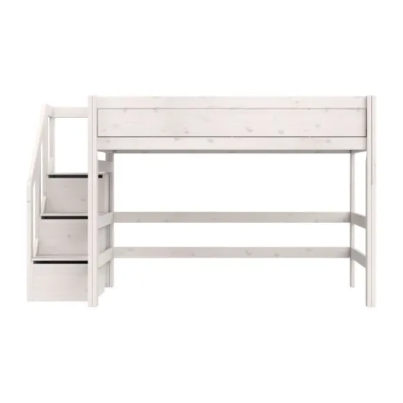 Life Time Hoogslaper Deluxe - White Wash - 152 cm - Met Trapkast