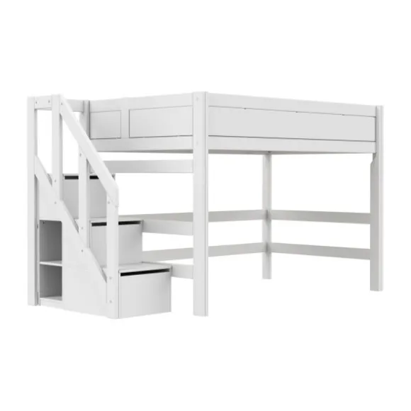Life Time Hoogslaper Deluxe - White Wash - 152 cm - Met Trapkast