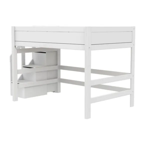 Life Time Hoogslaper Deluxe - White Wash - 152 cm - Met Trapkast