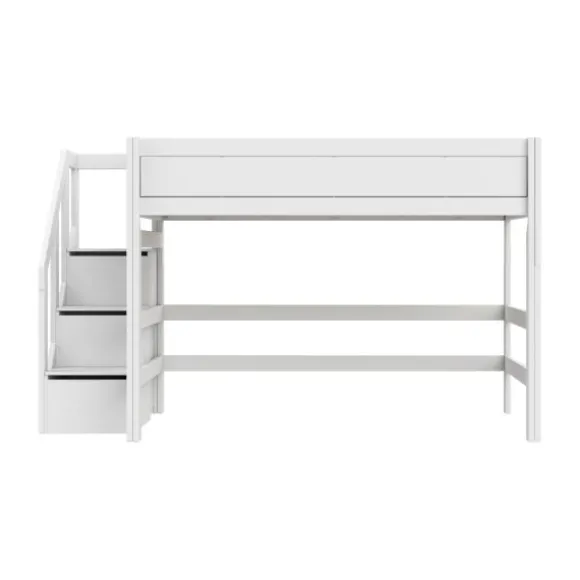 Life Time Hoogslaper Deluxe - White Wash - 152 cm - Met Trapkast