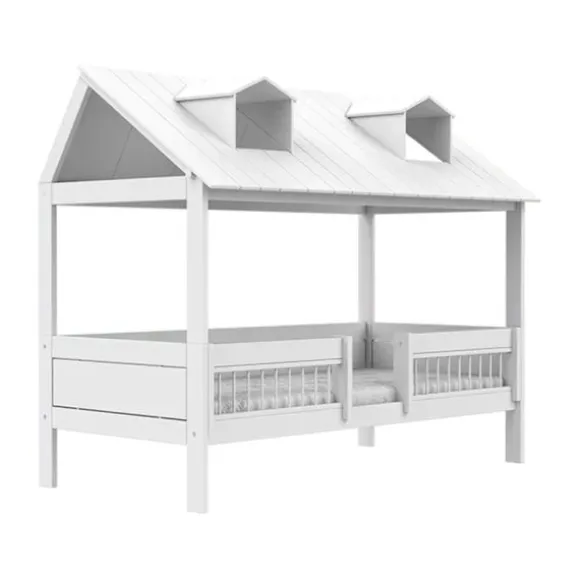 LIFETIME Beach House Huisbed - 90x200 cm - Premium Rolbodem - Wit