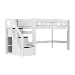 LIFETIME Breeze Halfhoogslaper Met Trapkast - Wit