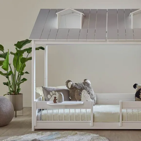 LIFETIME Kidsroom Huisbed Beach House 2‑In‑1 - Premium Rolbodem - Wit
