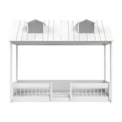 LIFETIME Kidsroom Huisbed Beach House 2‑In‑1 - Premium Rolbodem - Wit