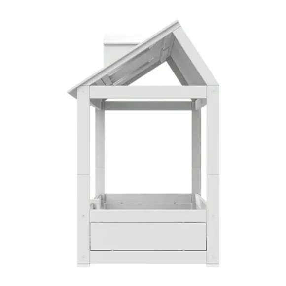 LIFETIME Kidsroom Huisbed Beach House 2‑In‑1 - Premium Rolbodem - Wit