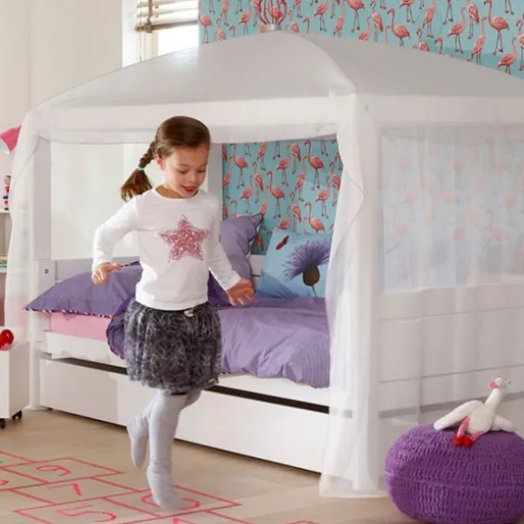 LIFETIME Kidsrooms 4 in 1 Hemelbedcombinatie Luxe Wit Gelakt