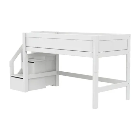 LIFETIME Kidsrooms Halfhoogslaper met Trapkast – 90x200 cm – Premium Rolbodem