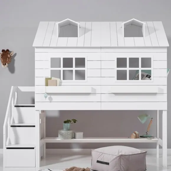LIFETIME Kidsrooms Halfhoogslaper Lakehouse Wit Gelakt