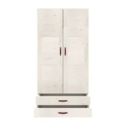 LIFETIME Kidsrooms Kledingkast 2-Deurs - 2 Laden - Tussenwand - White Wash