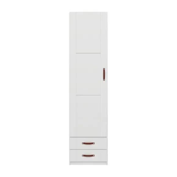 LIFETIME Kidsrooms Kledingkast 1-Deurs - 2-Lades - Wit Gelakt